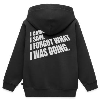 Je suis venu voir oublier - Sweat Premium à capuche zippé enfant bio - noir - Dos - AI Model Kid Male (0cm)