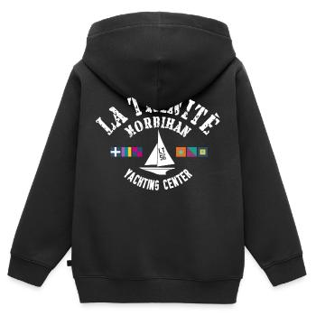 La Trinité sur mer yacht center - Sweat Premium à capuche zippé enfant bio - noir - Dos - AI Model Kid Male (0cm)