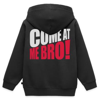 come at me bro - Kinder Premium Organic Zip Hoodie - Schwarz - Hinten - AI Model Kid Male (0cm)