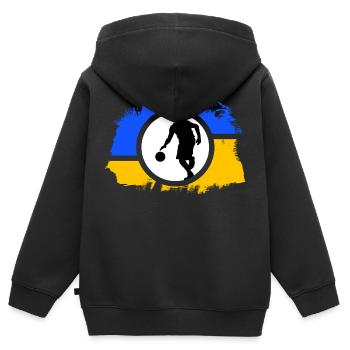 basketball "slamdunk für ukraine" basketballspiel - Kinder Premium Organic Zip Hoodie - Schwarz - Hinten - AI Model Kid Male (0cm)