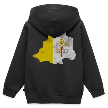Vatican City flag in the shape of the country - Kids Premium Organic Zip-up Hoodie - black - Back - AI Model Kid Male (0cm)