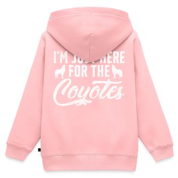 I'm Just Here For The Coyotes - Animal Lover - Kinder Premium Organic Zip Hoodie - Rosa - Hinten - AI Model Kid Female (0cm)