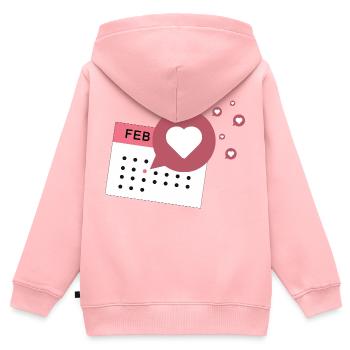 Symbol "Kalender Gefällt mir" - Kinder Premium Organic Zip Hoodie - Rosa - Hinten - AI Model Kid Female (0cm)