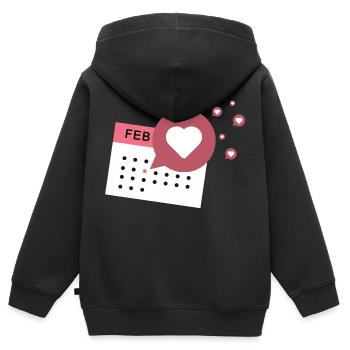 Icône J’aime le calendrier - Sweat Premium à capuche zippé enfant bio - noir - Dos - AI Model Kid Male (0cm)
