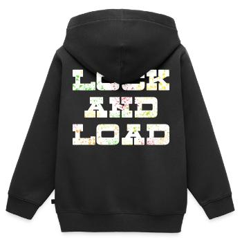 Lock N Load Paint Splatter1 - Kinder Premium Organic Zip Hoodie - Schwarz - Hinten - AI Model Kid Male (0cm)
