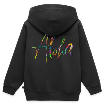 Aloha - Sweat Premium à capuche zippé enfant bio - noir - Dos - AI Model Kid Male (0cm)