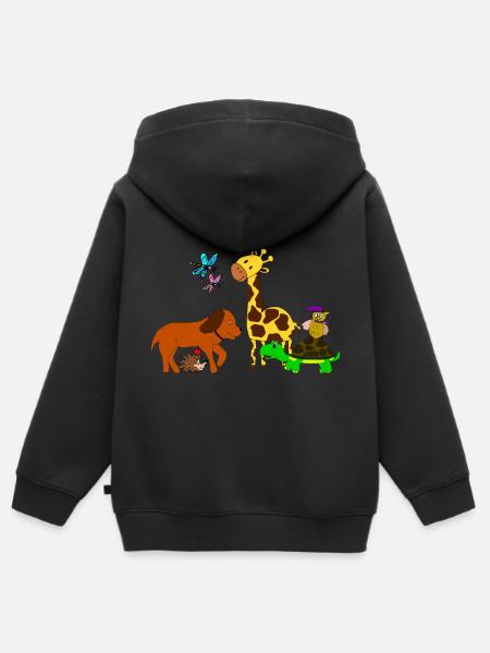 Konferenz der Tiere - Kinder Premium Organic Zip Hoodie - Schwarz