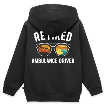 Krankenwagenfahrer im Ruhestand Strandurlaub - Kinder Premium Organic Zip Hoodie - Schwarz - Hinten - AI Model Kid Male (0cm)