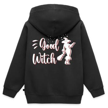 Good Witch Geschenk für Frauen und Freundinnen - Kinder Premium Organic Zip Hoodie - Schwarz - Hinten - AI Model Kid Male (0cm)