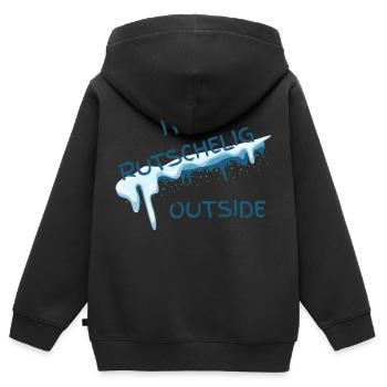 Winter - Rutschig / Glatt - Kinder Premium Organic Zip Hoodie - Schwarz - Hinten - AI Model Kid Male (0cm)