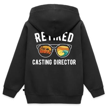Retired Director Beach Vibes Sunglasses Design - Kinder Premium Organic Zip Hoodie - Schwarz - Hinten - AI Model Kid Male (0cm)