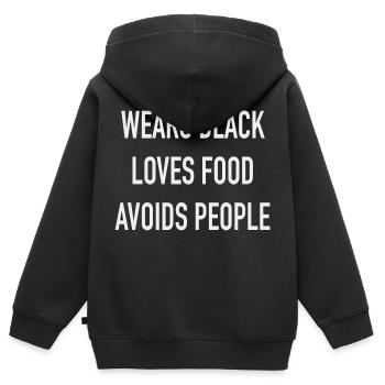 Wears black - Kids Premium Organic Zip-up Hoodie - black - Back - AI Model Kid Male (0cm)