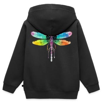 Mia the dragonfly - Kids Premium Organic Zip-up Hoodie - black - Back - AI Model Kid Male (0cm)