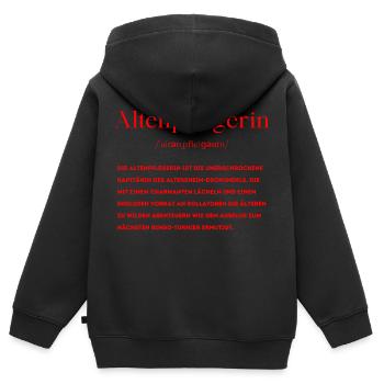 Altenpflegerin Definition - Kinder Premium Organic Zip Hoodie - Schwarz - Hinten - AI Model Kid Male (0cm)