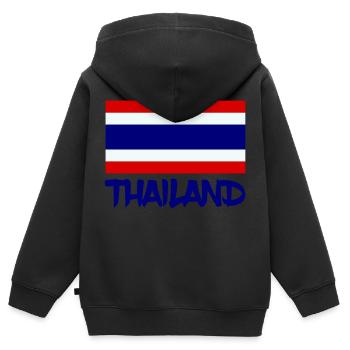 Thaïlande - Sweat Premium à capuche zippé enfant bio - noir - Dos - AI Model Kid Male (0cm)