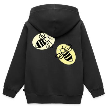 Bienen - Kinder Premium Organic Zip Hoodie - Schwarz - Hinten - AI Model Kid Male (0cm)