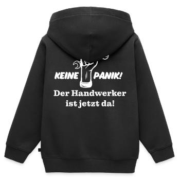 Keine Panik! Der Handwerker ist da! Technik, Azubi - Kinder Premium Organic Zip Hoodie - Schwarz - Hinten - AI Model Kid Male (0cm)