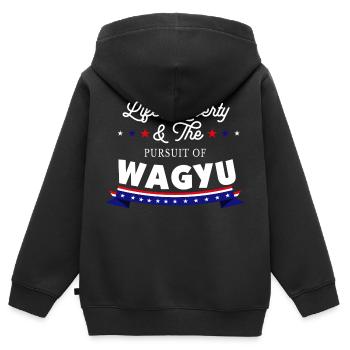 La vie, la liberté et la poursuite des Japonais - Sweat Premium à capuche zippé enfant bio - noir - Dos - AI Model Kid Male (0cm)