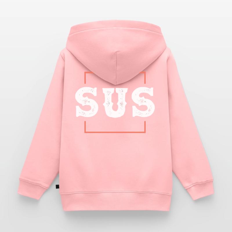 Kinda Sus Sassy Statement Kids Premium Organic Zip-up Hoodie