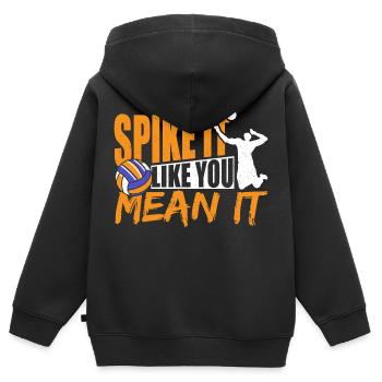 Volleyball Player Middle Spiker Spike Like You Mea - Kinder Premium Organic Zip Hoodie - Schwarz - Hinten - AI Model Kid Male (0cm)