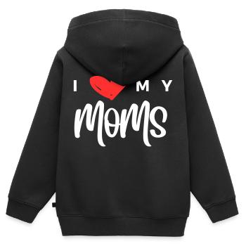 I Love My Moms Heart - Kids Premium Organic Zip-up Hoodie - black - Back - AI Model Kid Male (0cm)