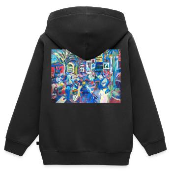 Die Luft in den Pupillen - Kinder Premium Organic Zip Hoodie - Schwarz - Hinten - AI Model Kid Male (0cm)