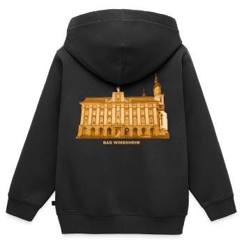 Hôtel de ville de Bad Windsheim Spa Bavière - Sweat Premium à capuche zippé enfant bio - noir - Dos - AI Model Kid Male (0cm)