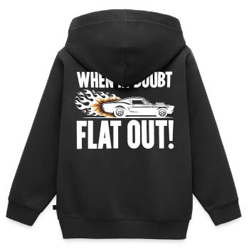 Im Zweifelsfall Vollgas! - Kinder Premium Organic Zip Hoodie - Schwarz - Hinten - AI Model Kid Male (0cm)