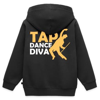 Tap Dance Diva Tap Dancing Tap Dancer - Kinder Premium Organic Zip Hoodie - Schwarz - Hinten - AI Model Kid Male (0cm)