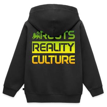 Reggae Musik Rastafari Jamaika - Kinder Premium Organic Zip Hoodie - Schwarz - Hinten - AI Model Kid Male (0cm)