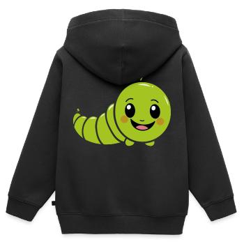 Raupen Insektenliebe Kleine Raupe - Kinder Premium Organic Zip Hoodie - Schwarz - Hinten - AI Model Kid Male (0cm)