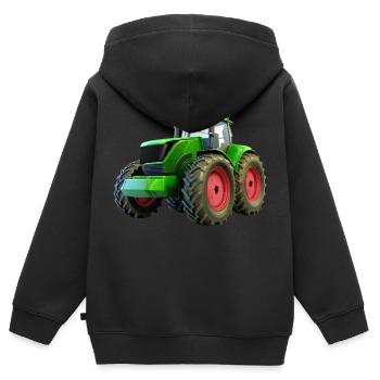 Neuer großer Traktor mit roten Felgen - Kinder Premium Organic Zip Hoodie - Schwarz - Hinten - AI Model Kid Male (0cm)