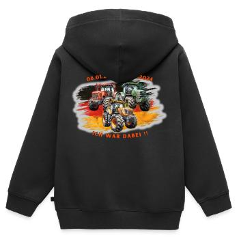 08.01.2024 bis 15.01.2024 ICH WAR DABEI - Kinder Premium Organic Zip Hoodie - Schwarz - Hinten - AI Model Kid Male (0cm)