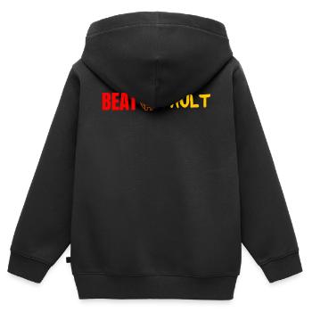 The Beat Vault - Horizontal - Kids Premium Organic Zip-up Hoodie - black - Back - AI Model Kid Male (0cm)