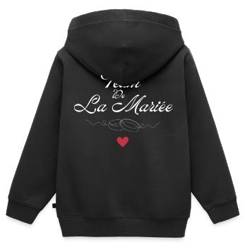 Bride Team - Bride Team - Kids Premium Organic Zip-up Hoodie - black - Back - AI Model Kid Male (0cm)