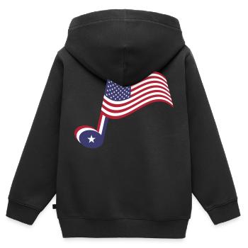 Country-Musik-Note und Spangled-Banner - Kinder Premium Organic Zip Hoodie - Schwarz - Hinten - AI Model Kid Male (0cm)