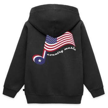 Country-Musik - Kinder Premium Organic Zip Hoodie - Schwarz - Hinten - AI Model Kid Male (0cm)