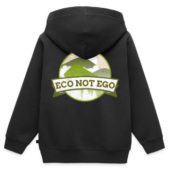 L’éco et non l’ego - Sweat Premium à capuche zippé enfant bio - noir - Dos - AI Model Kid Male (0cm)