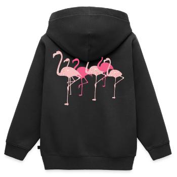 Flamingo Flamingo - Kinder Premium Organic Zip Hoodie - Schwarz - Hinten - AI Model Kid Male (0cm)