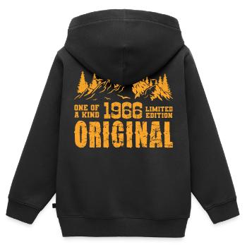 Geburtstagsgeschenk 1966 - 1966 - Kinder Premium Organic Zip Hoodie - Schwarz - Hinten - AI Model Kid Male (0cm)