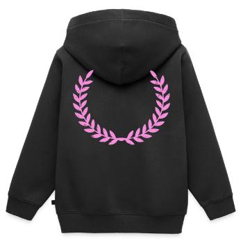 kranz pink - Kinder Premium Organic Zip Hoodie - Schwarz - Hinten - AI Model Kid Male (0cm)