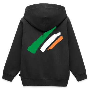 Drapeau de l’Irlande - Vintage - Sweat Premium à capuche zippé enfant bio - noir - Dos - AI Model Kid Male (0cm)