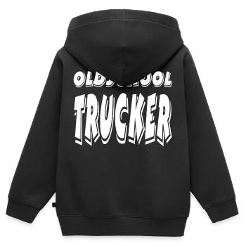 Trucker - Kinder Premium Organic Zip Hoodie - Schwarz - Hinten - AI Model Kid Male (0cm)