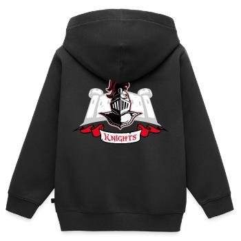 Ritter - Kinder Premium Organic Zip Hoodie - Schwarz - Hinten - AI Model Kid Male (0cm)