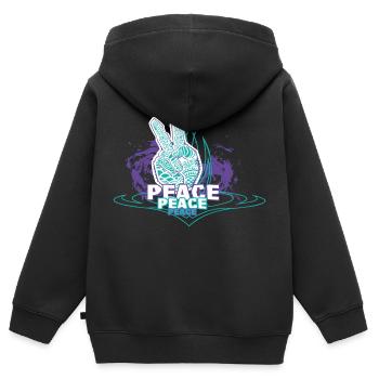 peace - Kinder Premium Organic Zip Hoodie - Schwarz - Hinten - AI Model Kid Male (0cm)