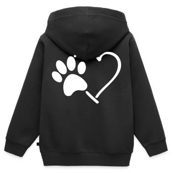 pfote herz - Kinder Premium Organic Zip Hoodie - Schwarz - Hinten - AI Model Kid Male (0cm)