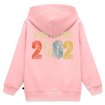 Jahrgang 2002 Retro - Bestseller - Kinder Premium Organic Zip Hoodie - Rosa - Hinten - AI Model Kid Female (0cm)
