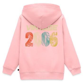 Jahrgang 2006 Retro - Bestseller - Kinder Premium Organic Zip Hoodie - Rosa - Hinten - AI Model Kid Female (0cm)