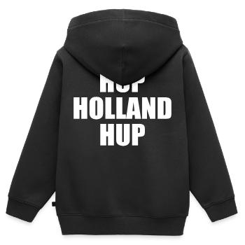 Hup holland hup - Kinder Premium Organic Zip Hoodie - Schwarz - Hinten - AI Model Kid Male (0cm)