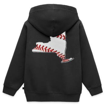New York (USA) | echter Baseball | Landkarte - Kinder Premium Organic Zip Hoodie - Schwarz - Hinten - AI Model Kid Male (0cm)